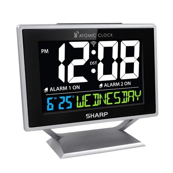 Sharp Other - Sharp Atomic Desktop Clock with Color Display - Atomic Accuracy - Easy to Read S